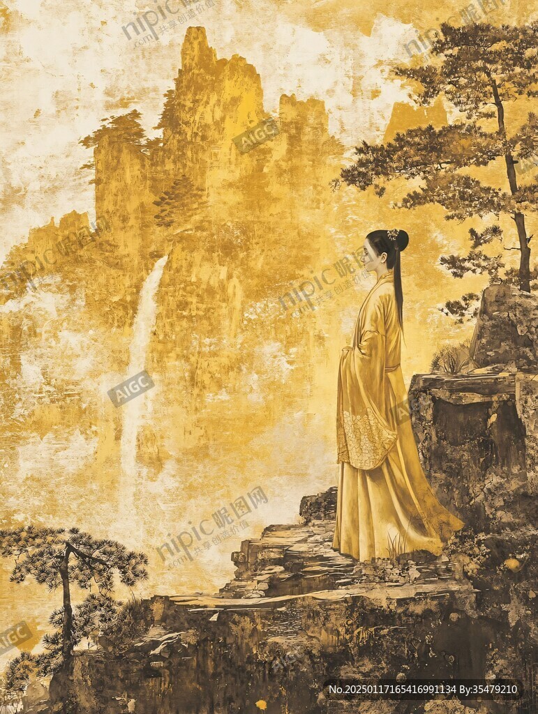 古風人像水墨山水