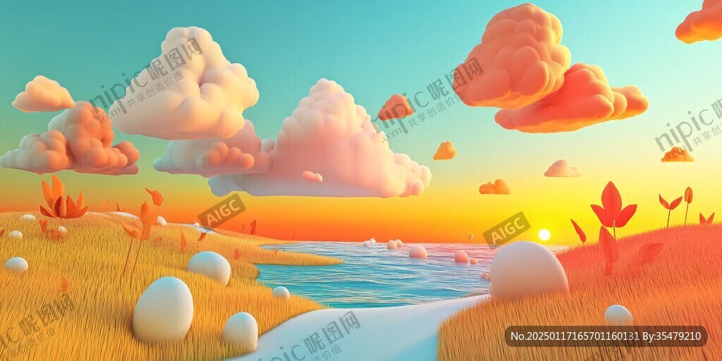 3d風景膨脹圖案