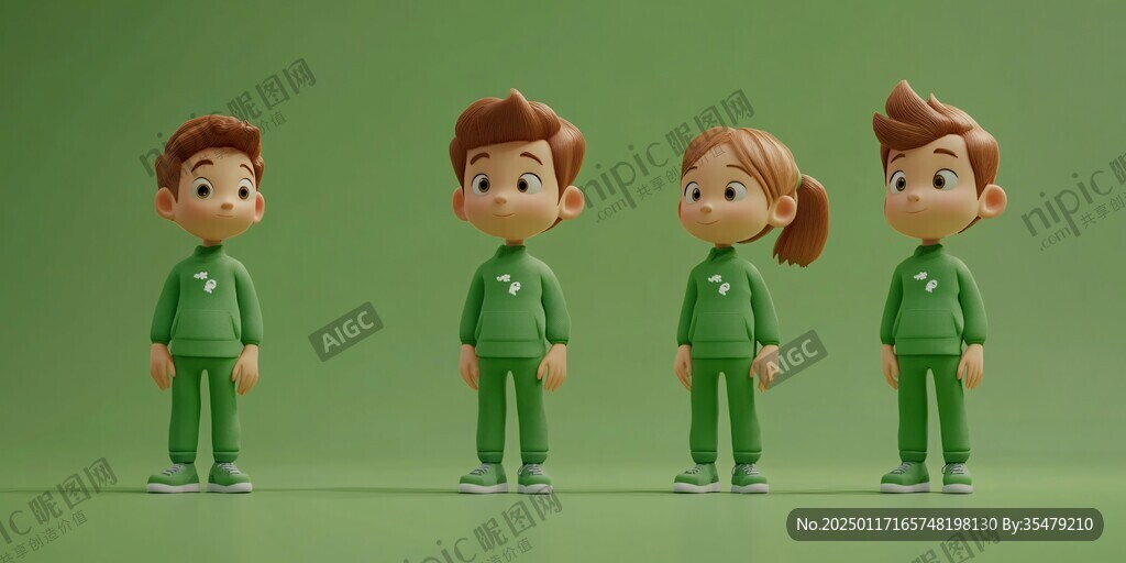3d男女卡通形象