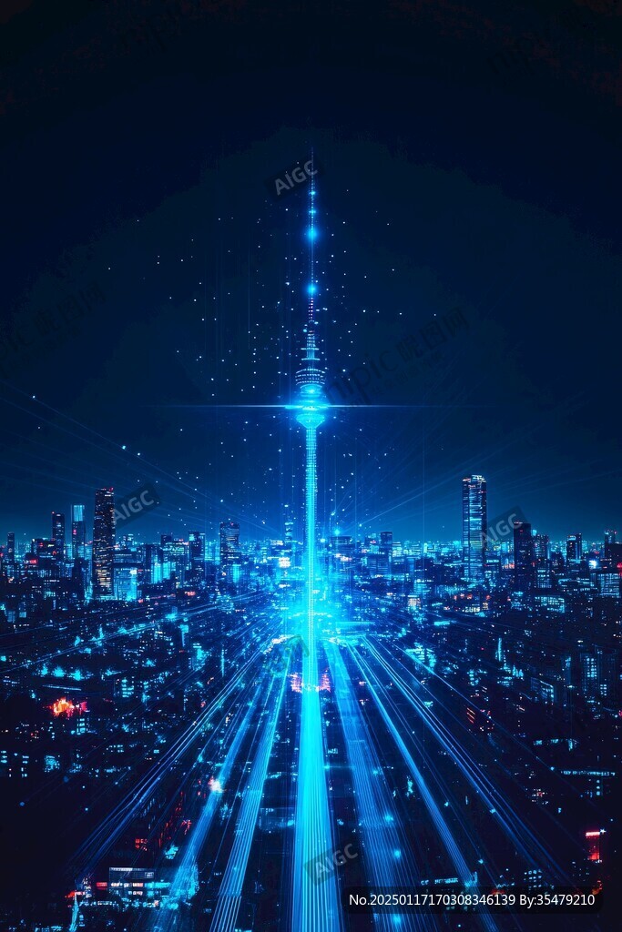 5g科技線條城市
