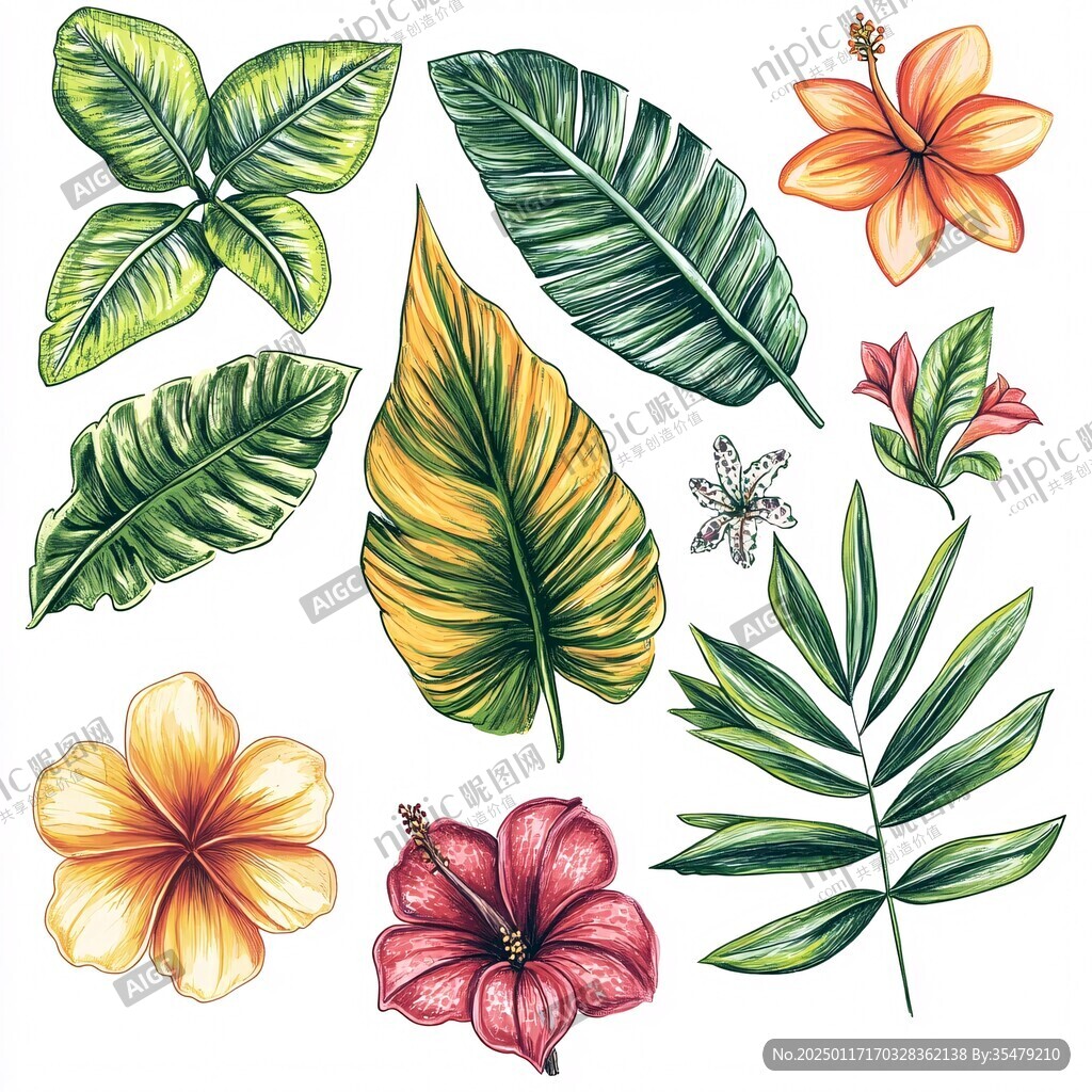 熱帶植物插畫