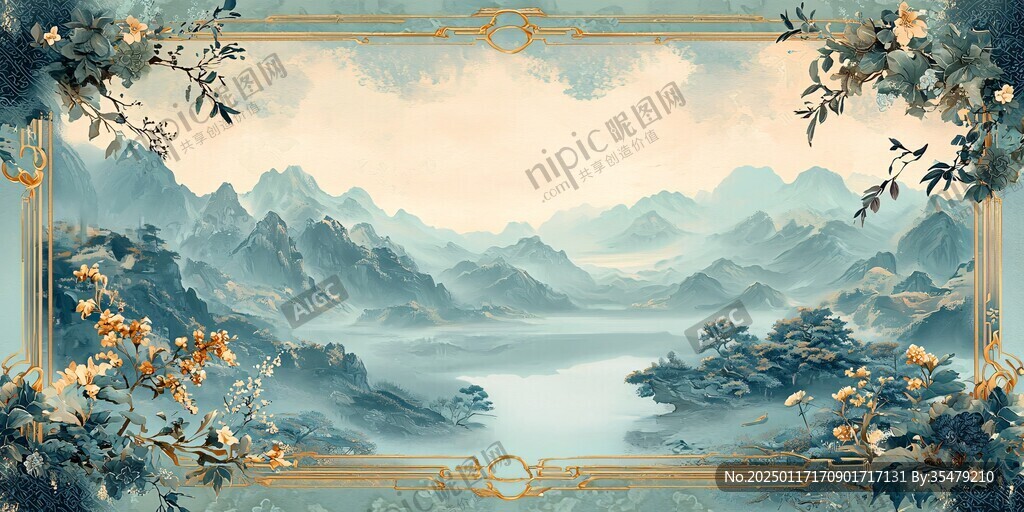 古典復(fù)古山水