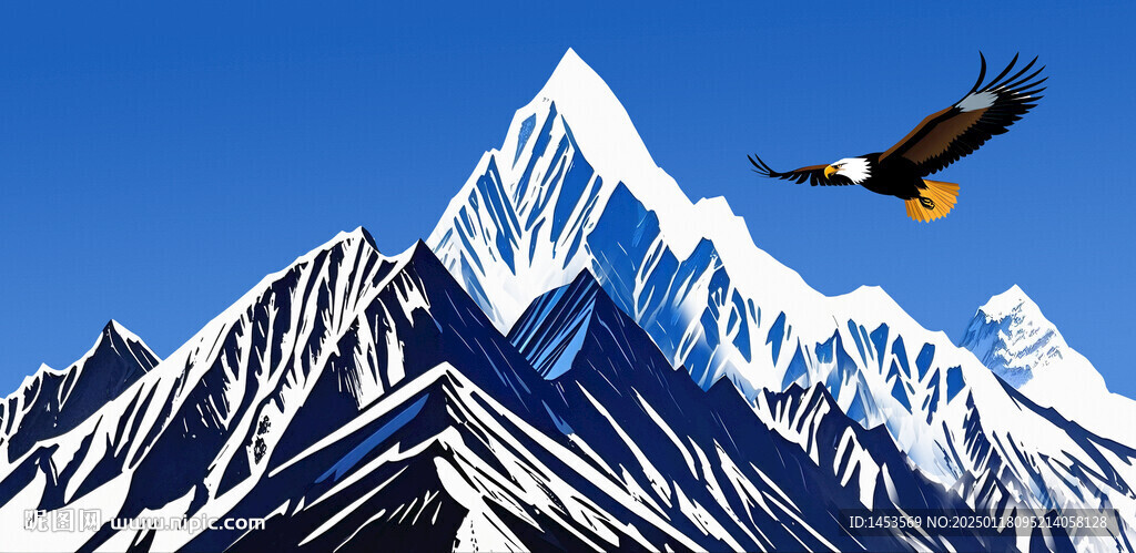 珠峰雪山插畫