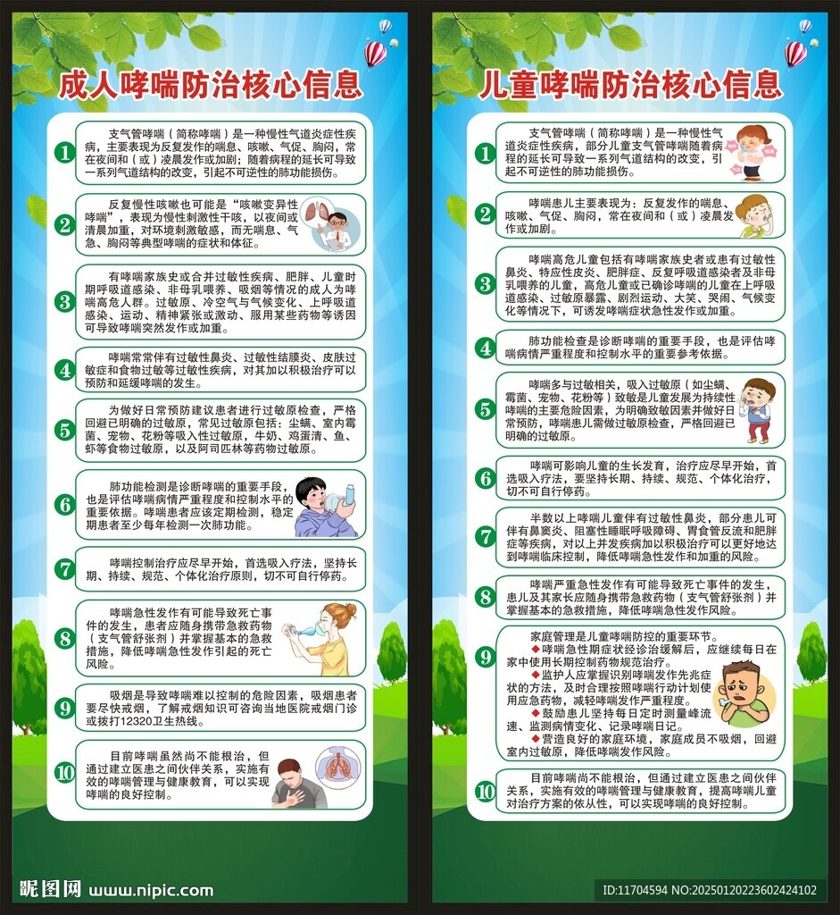哮喘日展架