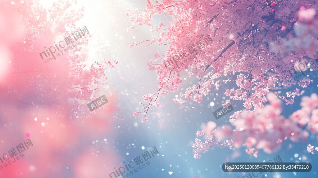 夢幻櫻花背景