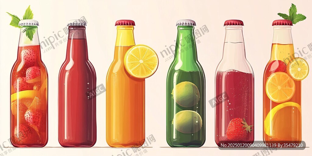 插畫飲料建模