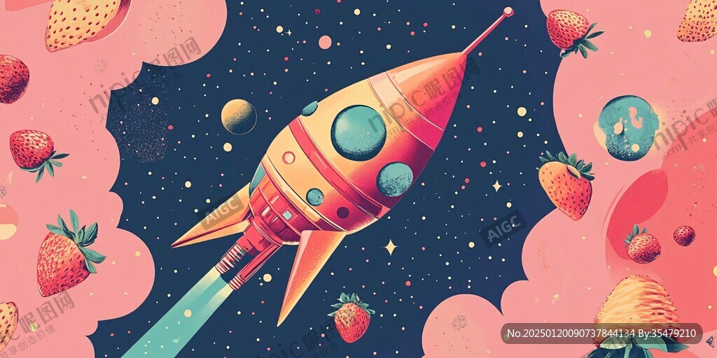 創(chuàng)意彩色繽紛宇宙插畫(huà)