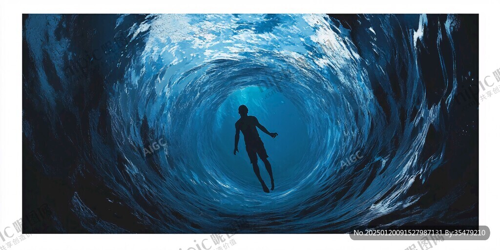 海水漩渦里