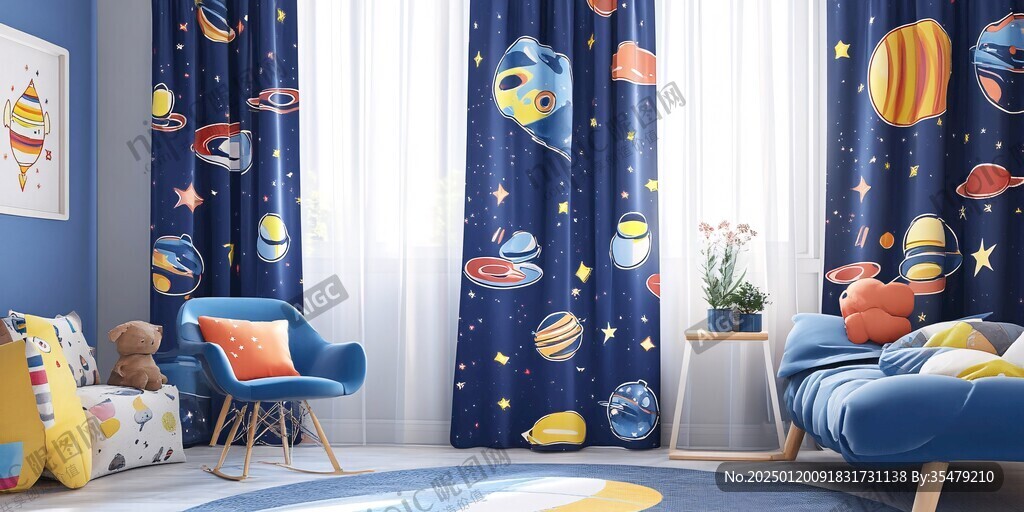 兒童夢幻星球背景墻