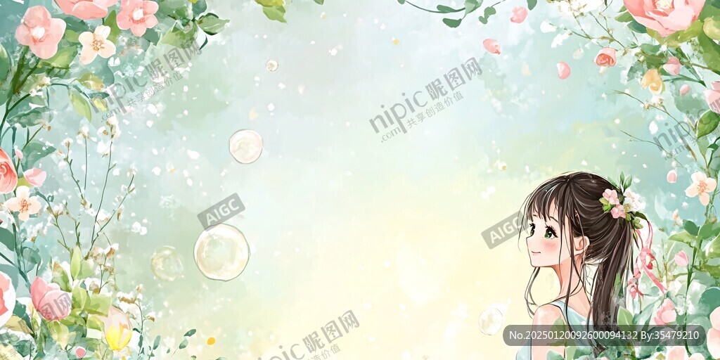 少女夢(mèng)幻底圖素材