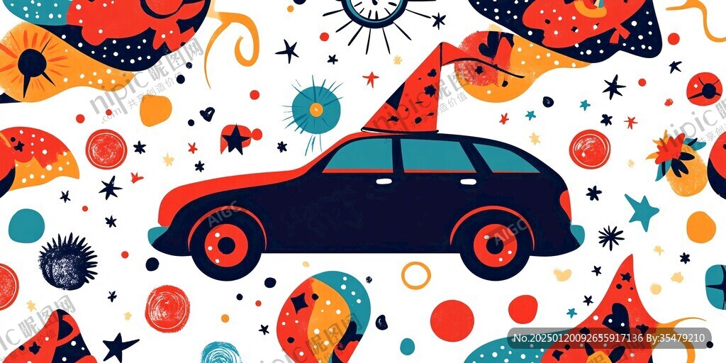 汽車包裝插畫