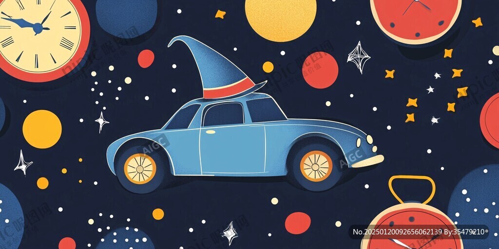兒童主題汽車插畫