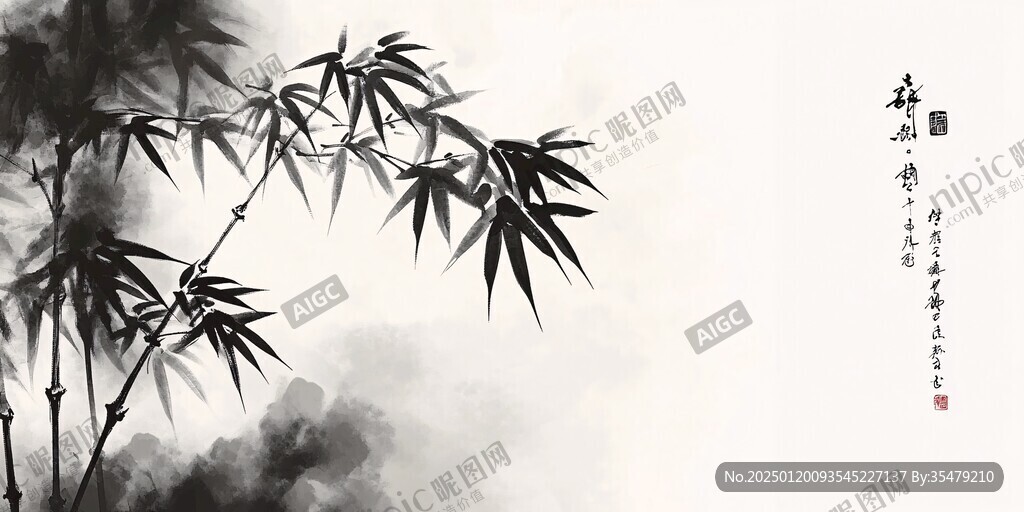 意境竹畫
