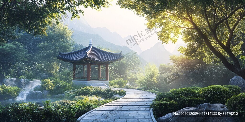 畫風(fēng)涼亭