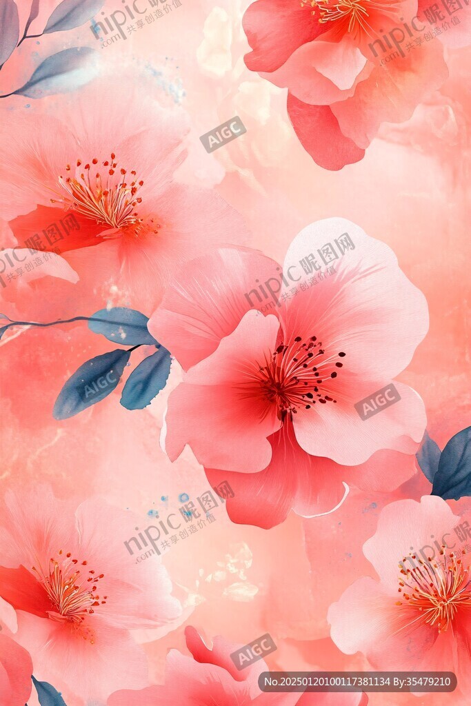 桃花包裝插畫