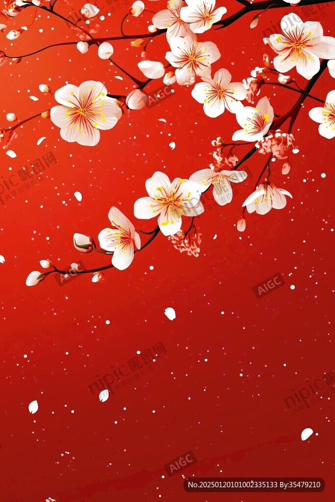 杏花紅底圖