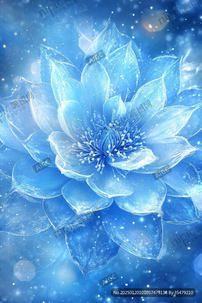 藍色夢幻花朵