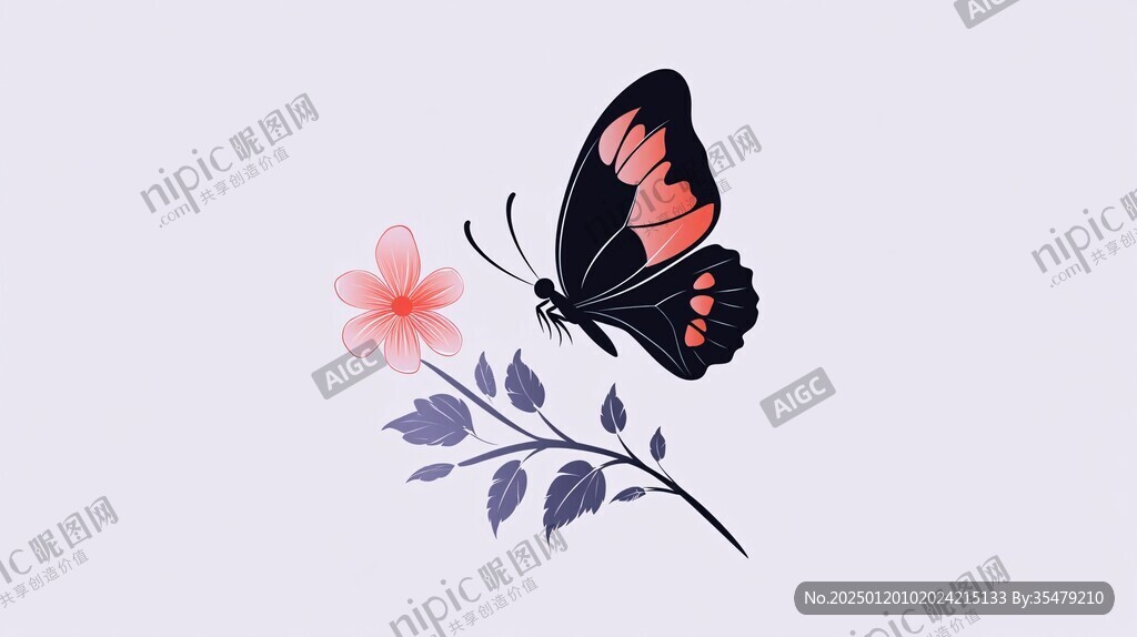 蝴蝶扁平插畫