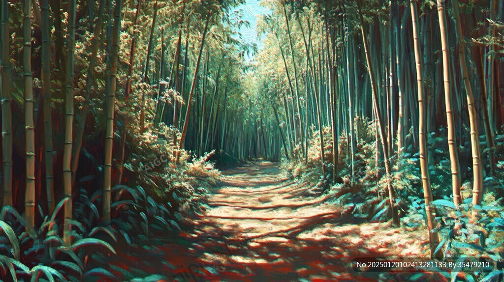 意境彩色竹林