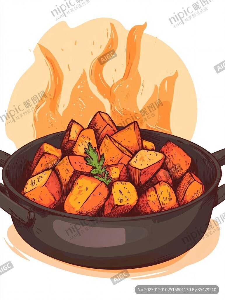 炸土豆插畫