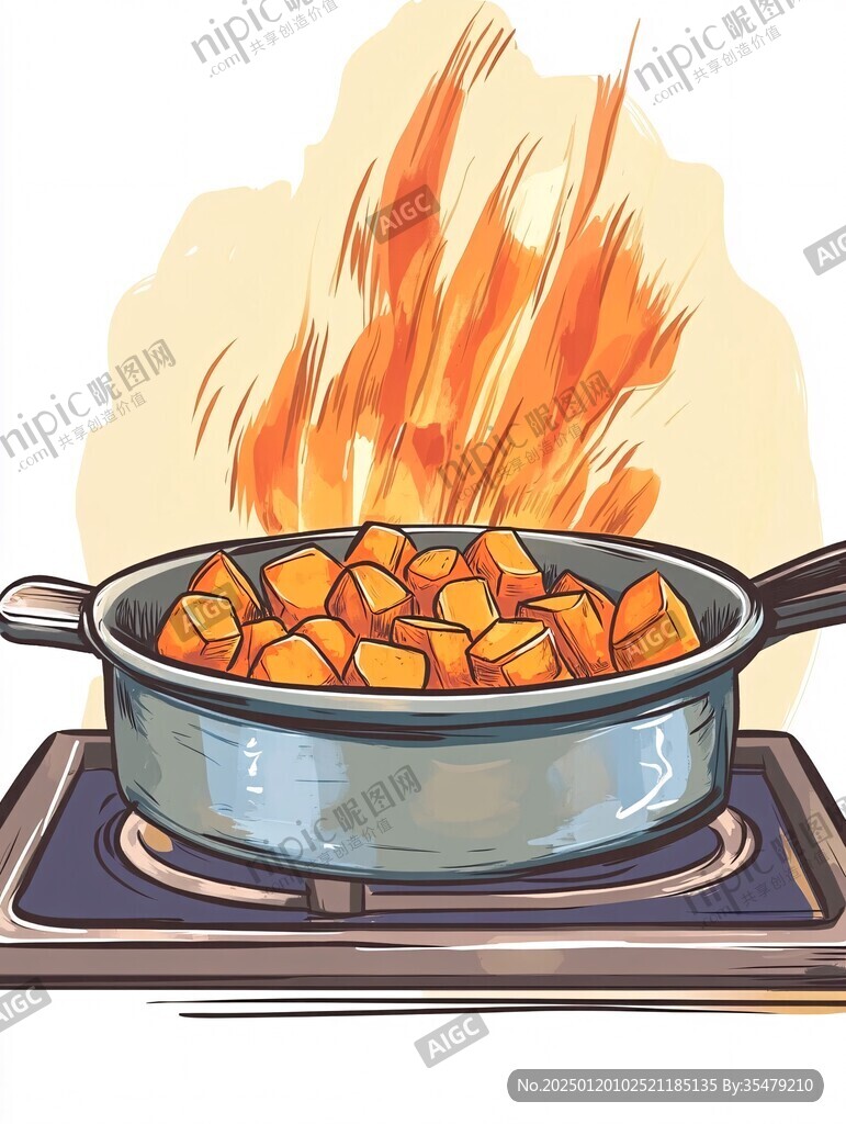 炸土豆插畫
