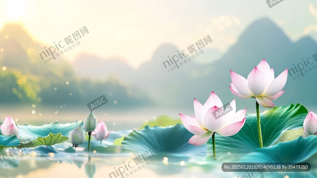 荷花橫屏背景
