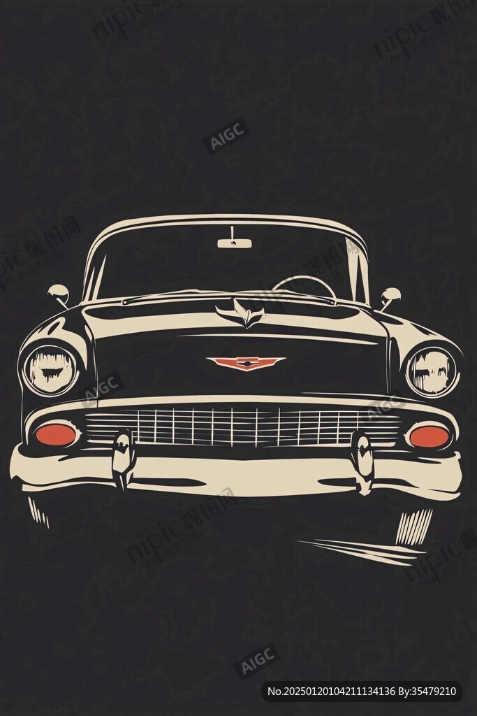 復(fù)古車插畫