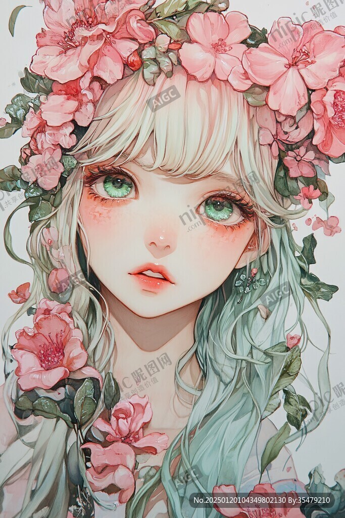 森系美少女插畫