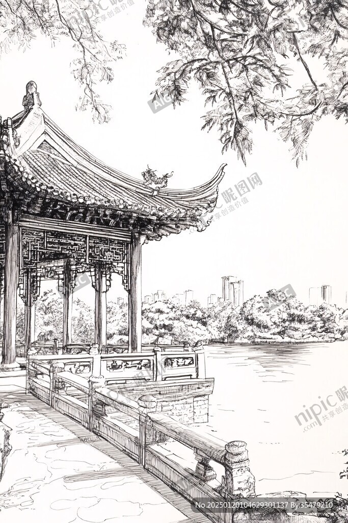 豫園手繪