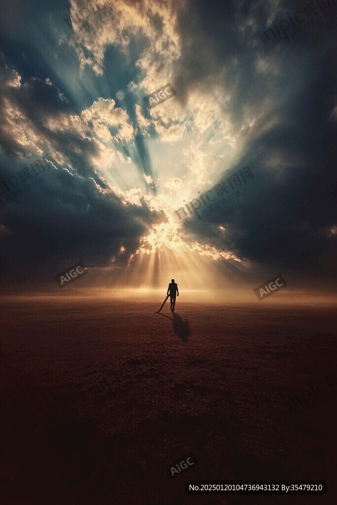 夕陽下的獨行者