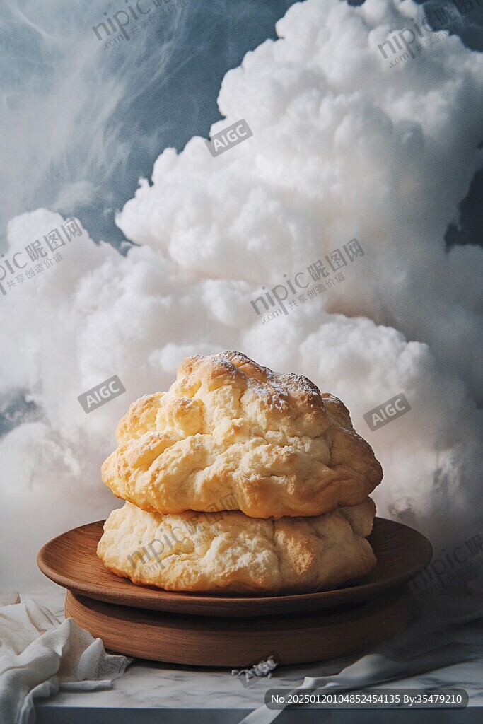 大團蒸汽白云像廚師帽