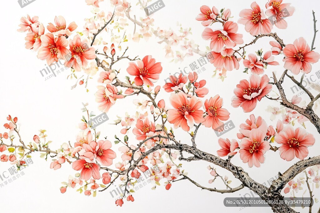桃花貼畫(huà)