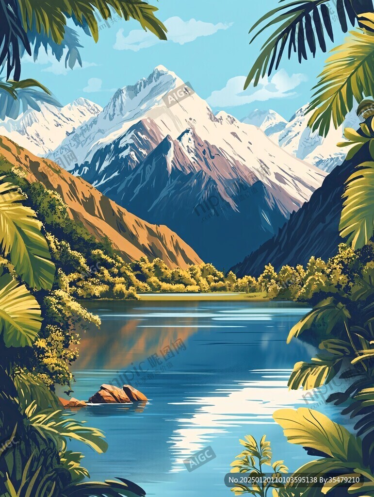 山川河流插畫