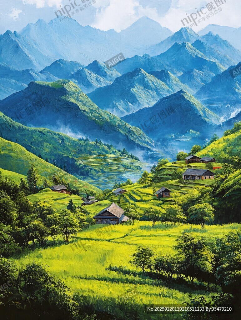 高清寬幅田園山水