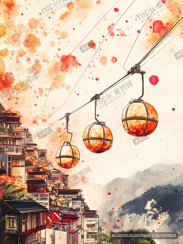 磁器口插畫