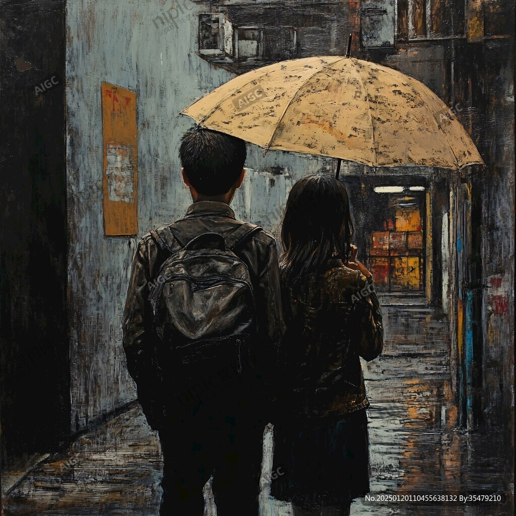 雨中的兩個人