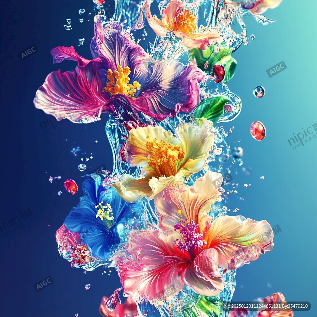 炫彩綻放水晶花朵
