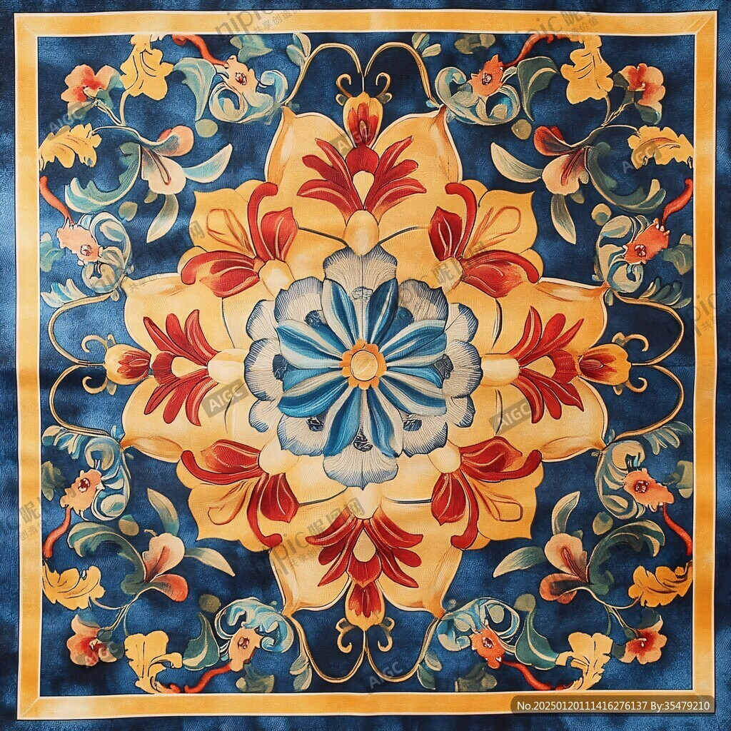 傳統(tǒng)印花巾絲圖案