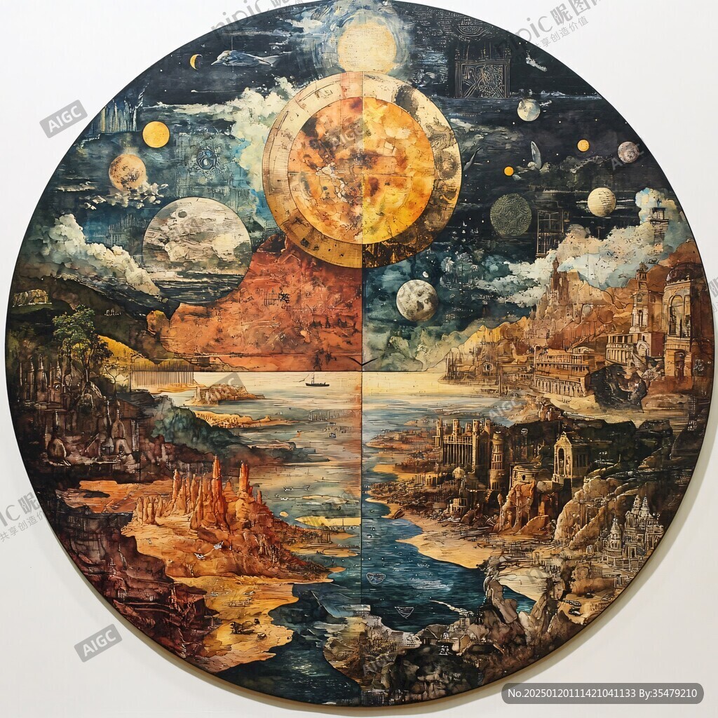 太陽系立體畫
