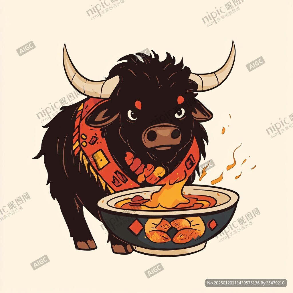 牛巴粉插畫