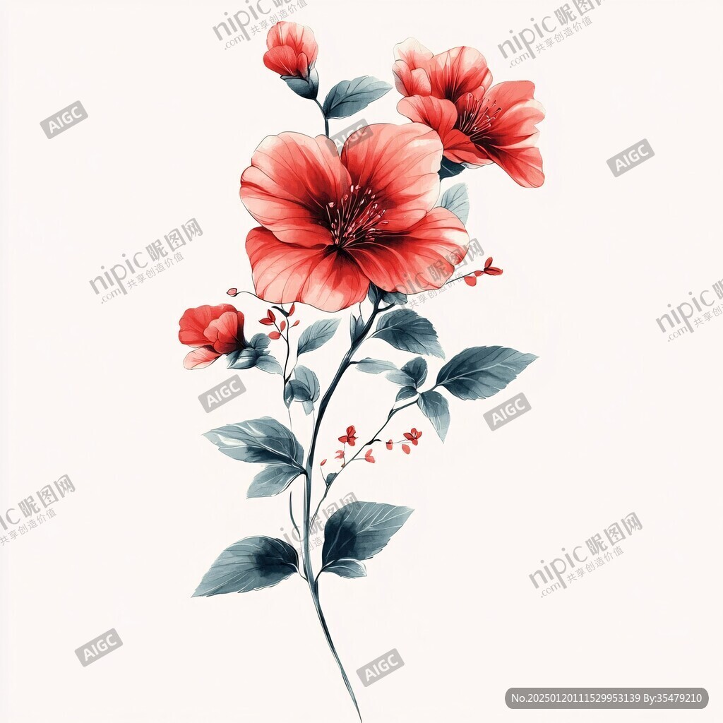 手繪小紅花