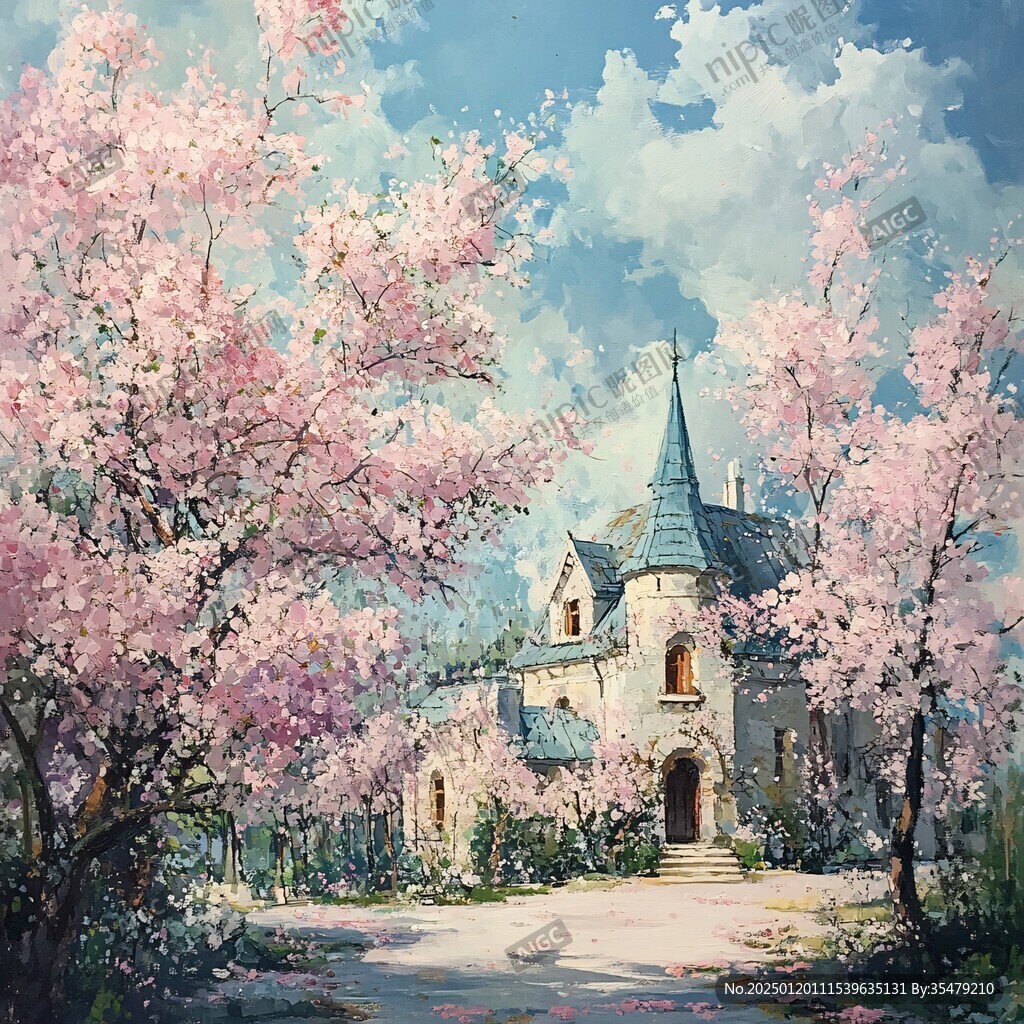 油畫桃花園