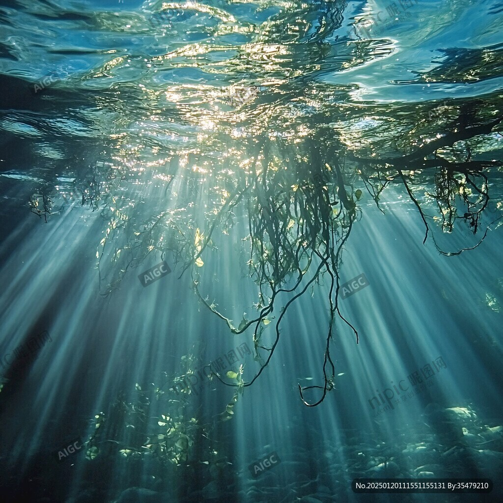 陽光透海底