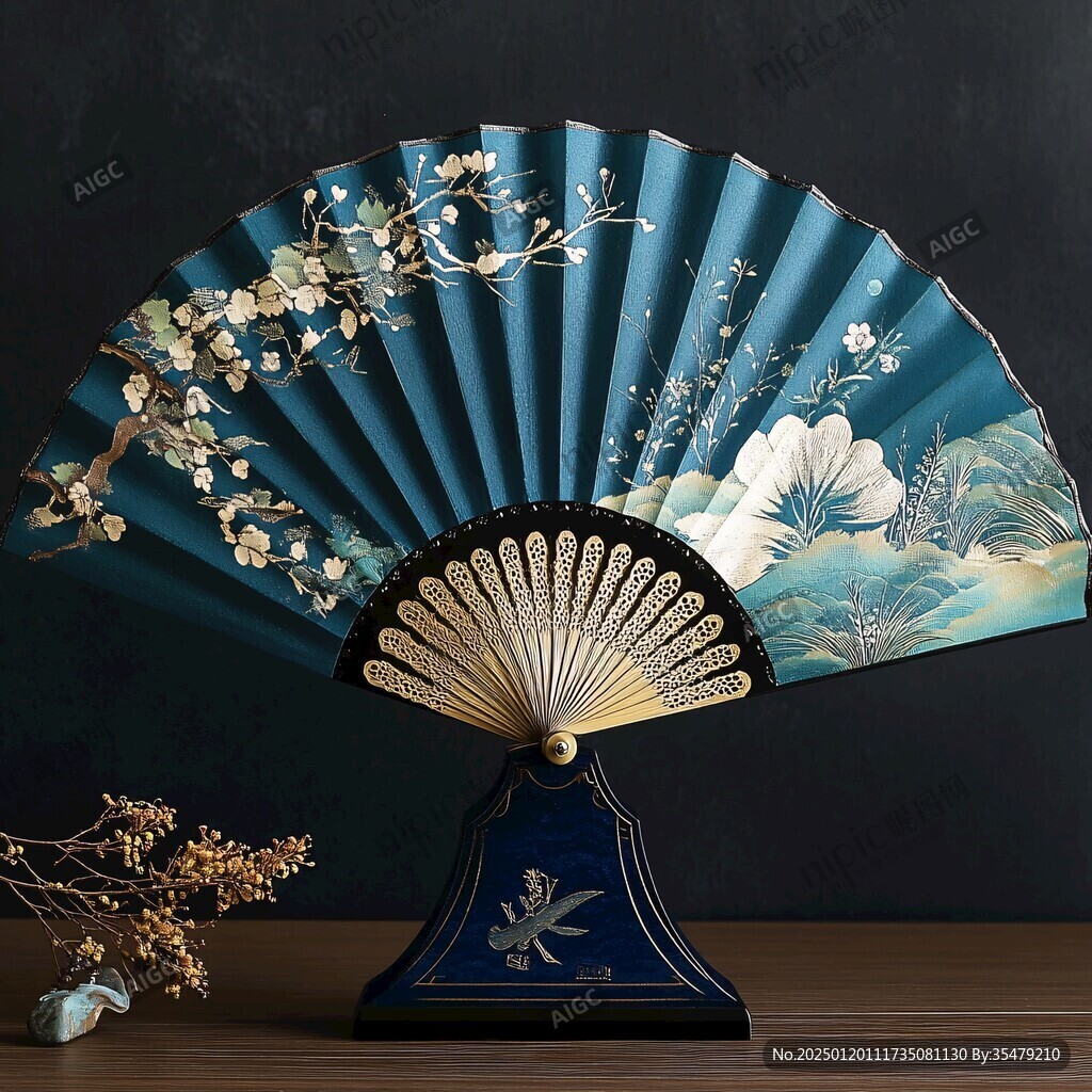 折扇古典古風(fēng)復(fù)古山水