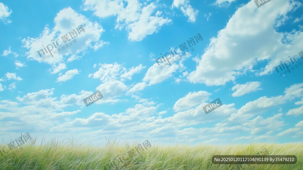 高清白云草地