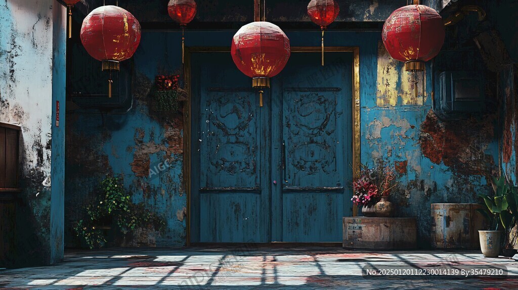 中式門場景