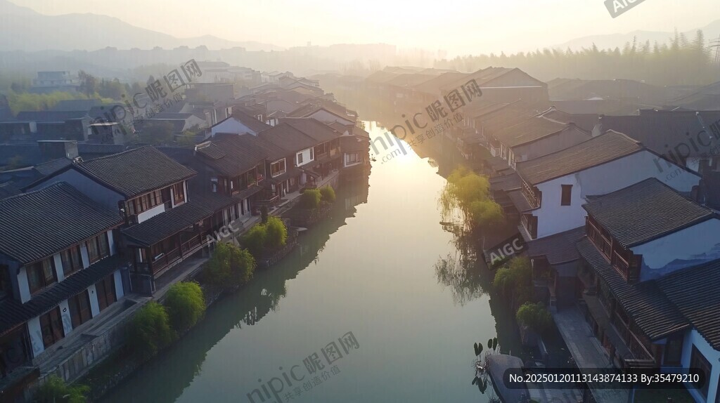 航拍犁橋水鎮(zhèn)