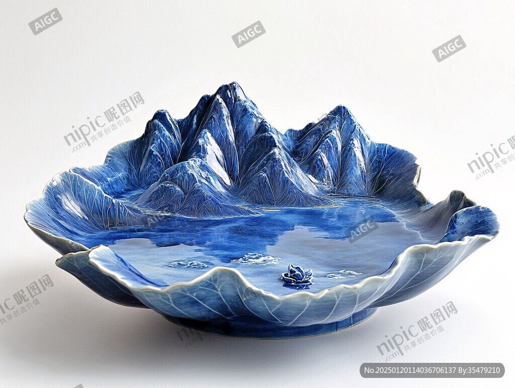 仿中式山水紋盤
