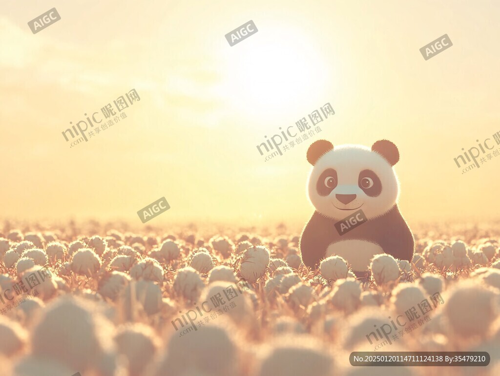 陽光下的熊貓