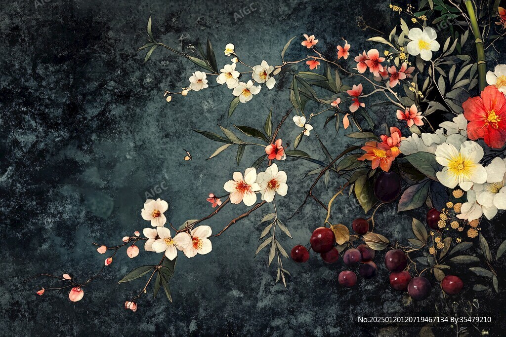 花紅果壁畫